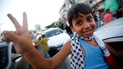 Palestinians celebrate as ceasefire takes effect