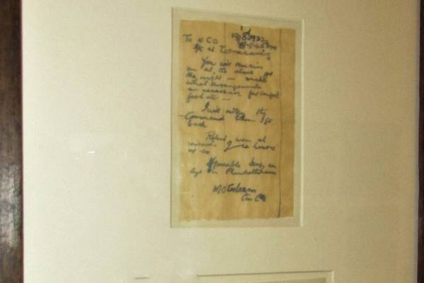 Last written words of Michael Collins among pre-Christmas auction lots
