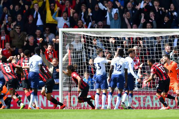 Bournemouth break bold resistance of nine man Spurs