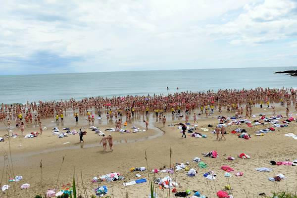 Hundreds of women take part in skinny dip against cancer