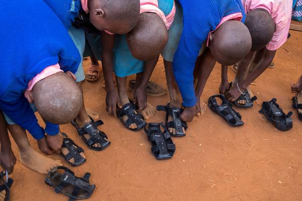 The shoes that grow with a child’s feet