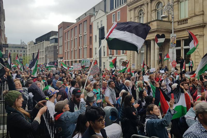 Thousands march in Dublin calling for end to violence in Gaza