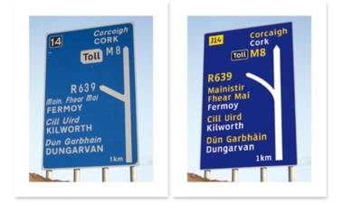 New road signs with parity for Irish may be introduced