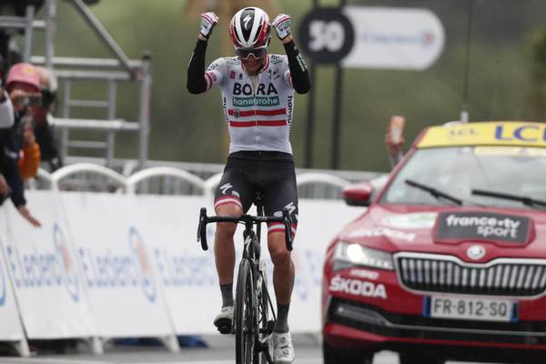 Tour de France: Patrick Konrad strikes out for solo success in the Pyrenees