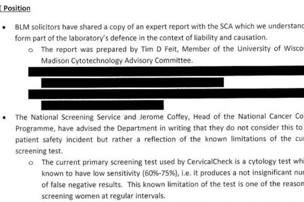 Redacted text of note Harris received about Phelan case