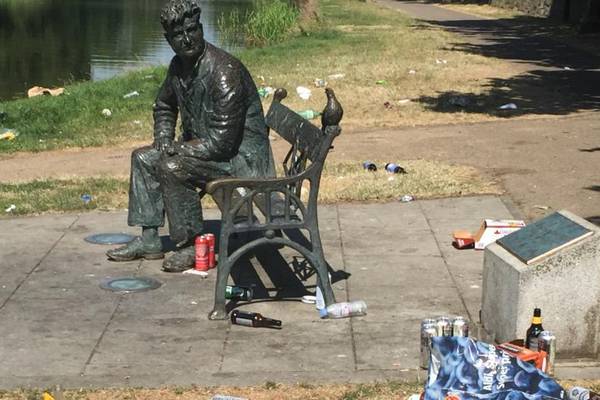 Bingeing with Behan – An Irishman’s Diary about the weekend’s debris by a canal