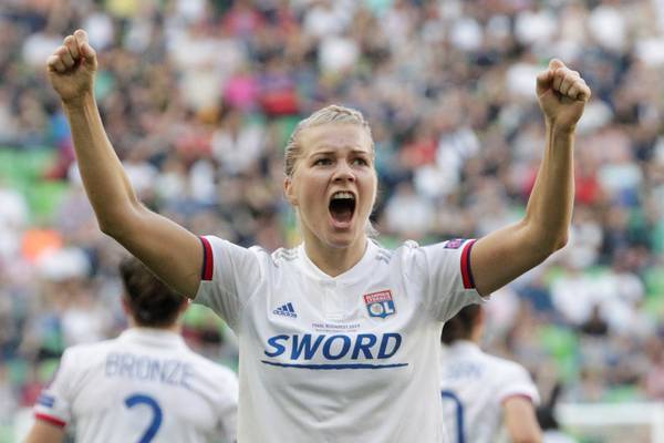 Hegerberg’s express hat-trick fires Lyon to fourth straight Champions League