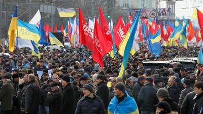 Ukraine on edge as mass protests converge on capital