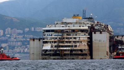 Costa Concordia wreck arrives at Genoa for scrapping