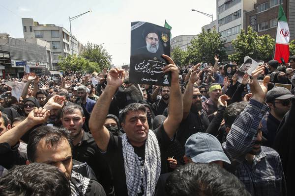 Iran supreme leader leads prayers at Raisi funeral as election looms