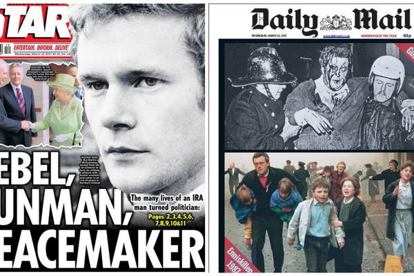 Martin McGuinness: Reaction of British and Irish media  to his death