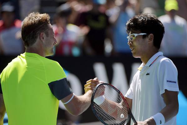 Sandgren ends Australian Open run on sour note as Chung advances