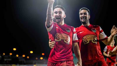 Seán Maguire’s hat-trick helps  Cork  inflict record cup defeat on Shamrock Rovers
