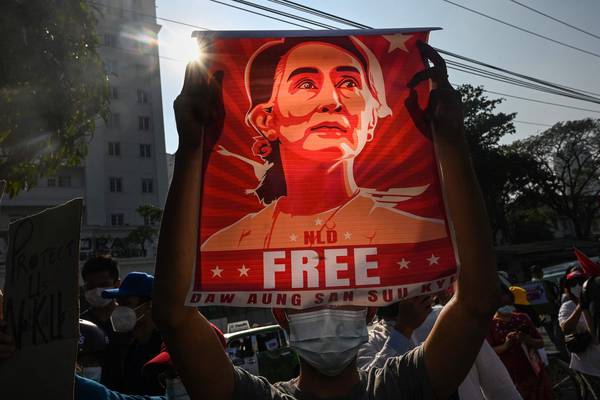 Aung San Suu Kyi ‘looks unwell’ as she goes on trial in Myanmar