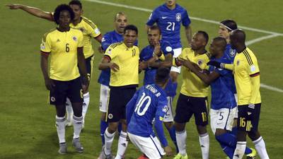 Neymar sent off as Colombia exact revenge on Brazil