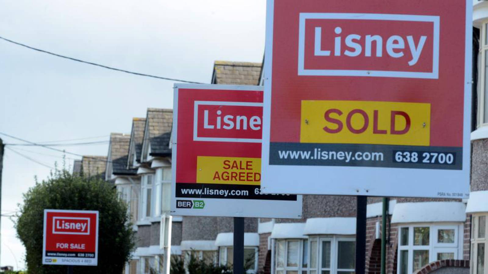 27/02/2014 Property /for Sale signs
Homes for Sale  on the Sandymount Road in Dublin.Photograph: Cyril Byrne / THE IRISH TIMES