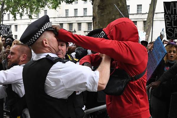 Police clash with protesters after Black Lives Matter rally in London