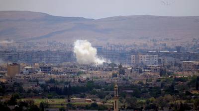 Air strikes pound insurgent enclave close to Damascus