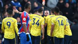 Aubameyang sees red as Arsenal draw with Palace