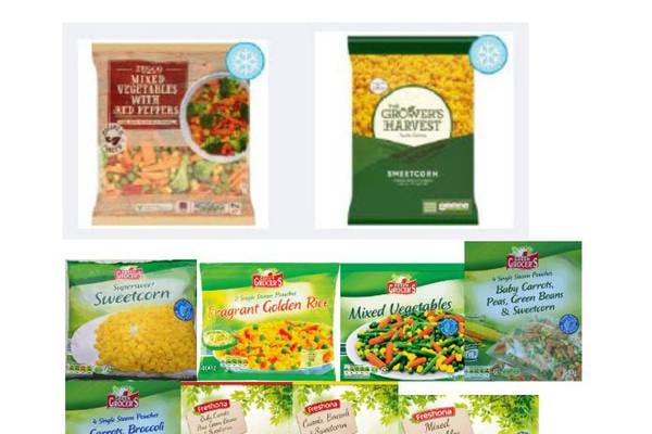 Urgent recall of frozen vegetables from Irish supermarkets