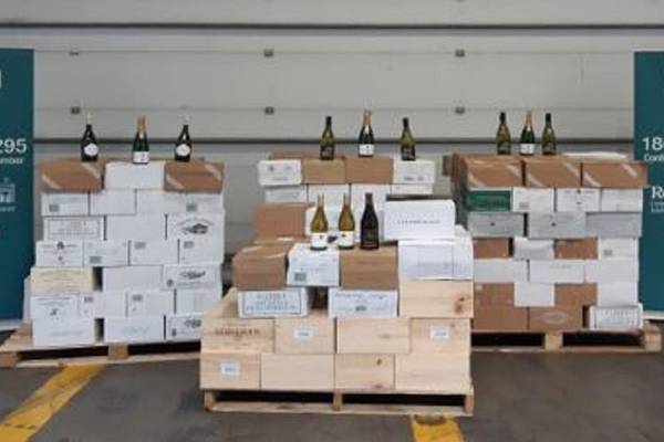Over 1,000 litres of wine seized at Dublin Port in van travelling from France