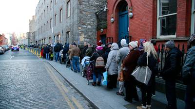 Thousands queue for food parcels in Dublin city centre
