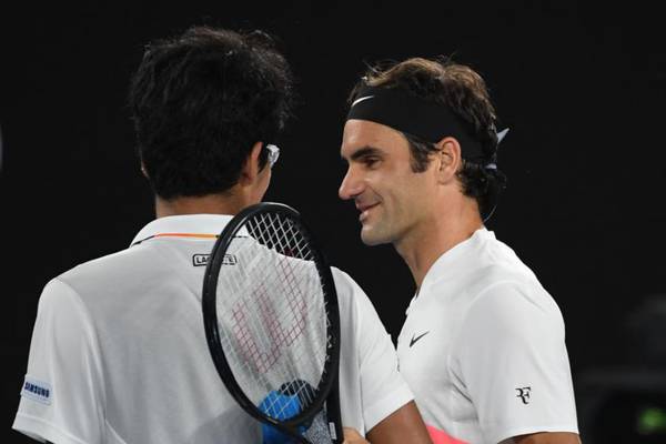Federer sets up Cilic showdown after Chung retirement