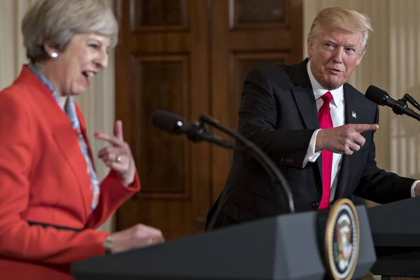 Trump bigs up Brexit at press conference with Theresa May