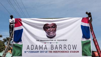 Gambians celebrate Barrow’s arrival after veteran ruler flees