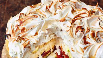 Jamie Oliver’s Banoffee Alaska with almond pastry, caramel, bananas & vanilla ice cream