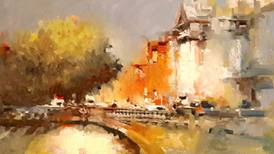 River Liffey runs through Dublin painting and sketching show