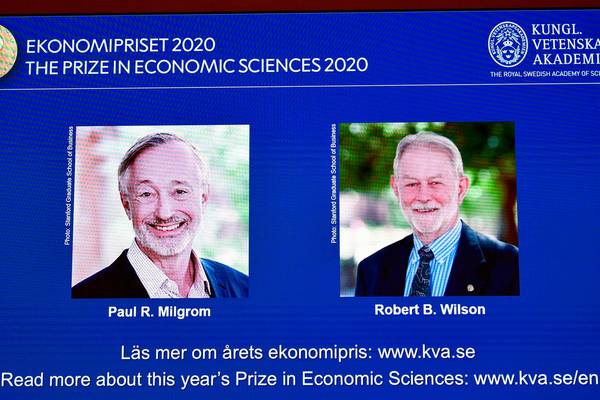 Nobel Prize in economics awarded to duo for work on auction theory