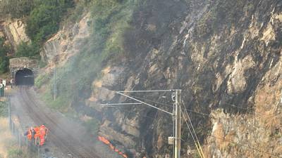 Homes evacuated as Bray gorse fire disrupts rail services