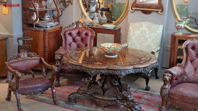 Rare carved walnut suite dating from 19th century