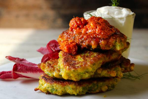 Sweetcorn fritters with chilli butter