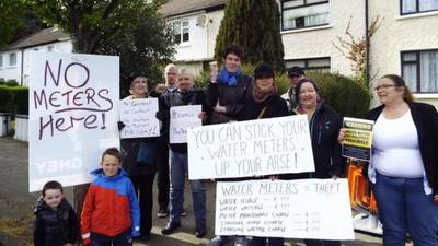 Anti-water meter protesters block contractors in Dublin
