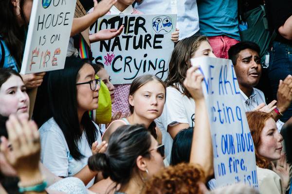 Hundreds join Greta Thunberg in climate protest outside the UN
