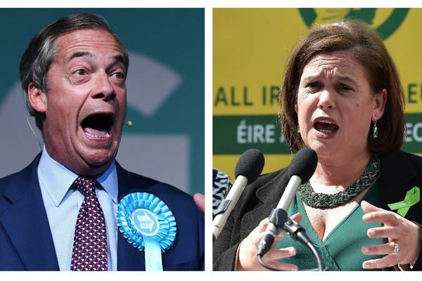 Nigel Farage and Sinn Féin are bedfellows when it comes to Europe