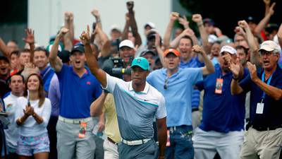 Tiger Woods finds form with opening 64 at Wyndham Championship