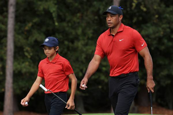 Tiger Woods and son Charlie ride birdie blitz to finish second at PNC Championship