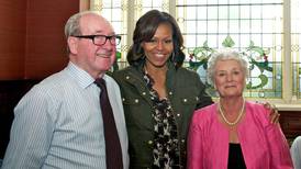 Mrs Obama and girls treated to Bono, fish and chips and a pub lock-in