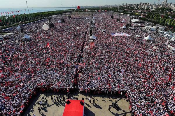 Turkish opposition stages huge protest rally in Istanbul