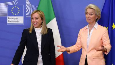 Italy’s Meloni seeks to reassure EU with first international trip