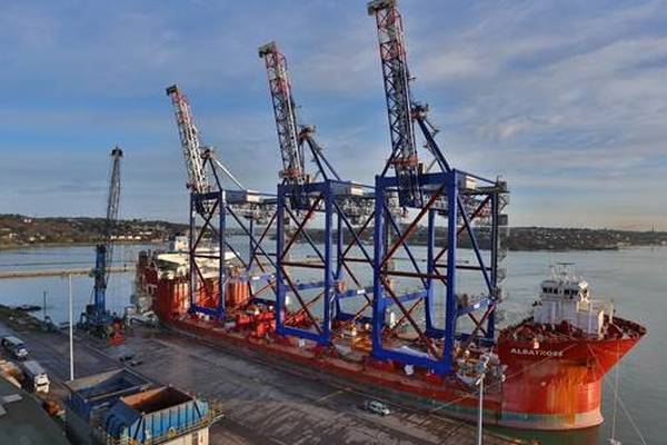 Giant cranes readied in Cork for voyage to Puerto Rico