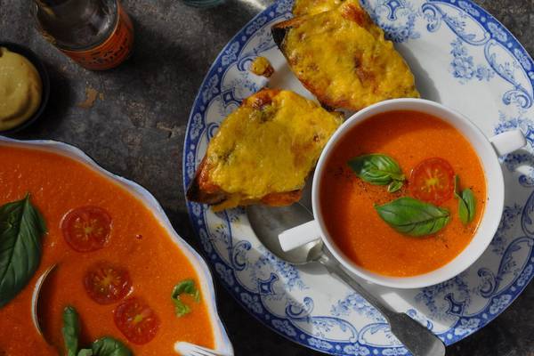 Lilly Higgins: Roasted red pepper and tomato soup with Welsh Rarebit