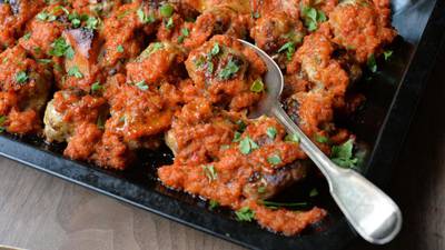 Spanish meatballs in tomato and almond sauce