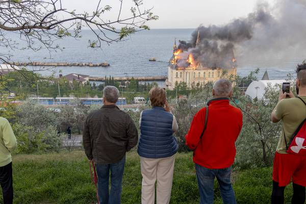 Odesa's 'Harry Potter Castle' ablaze after deadly Russian strike
