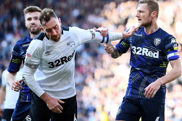 Advantage Leeds after they edge Derby in first leg of playoffs