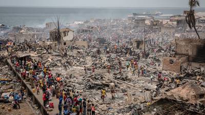 ‘I have nothing’: Fire in Freetown slum displaces thousands
