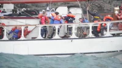 Video: 30 rescued as Dutch tall ship sinks off Cork coastline
